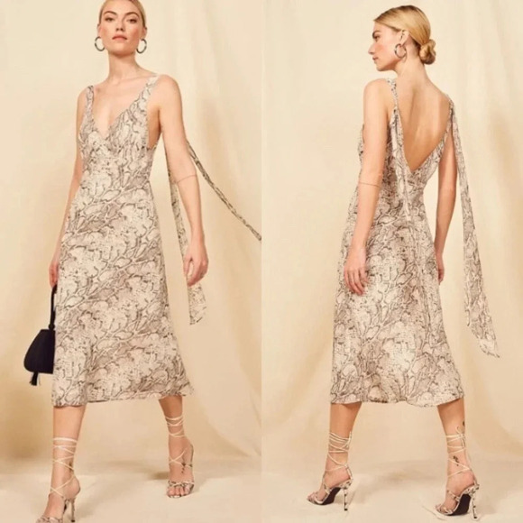Reformation Dresses & Skirts - Reformation Python Snake Venezia Midi Dress Size 4